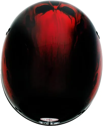 Miniatura 2 de Hot Leathers HLD1018 Casco de motocicleta 'Red Flame Skull' con aprobación DOT, gorro con calavera para hombres y mujeres motociclistas - Media