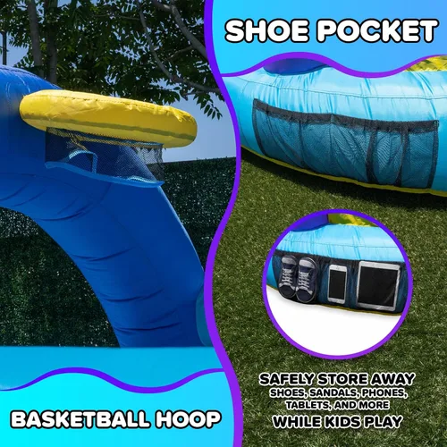 Miniatura 8 de Sportspower INF-2415 Whack-A-Play - Casa inflable con aro de baloncesto, tobogán y soplador de inflado rápido: edad recomendada de 3 a 8 años