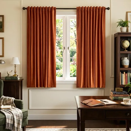 Miniatura 52 de PRIMROSE Cortinas de terciopelo champán de 63 pulgadas de largo para sala de estar, juego de 2 paneles opacos, bolsillo para barra, pestaña trasera