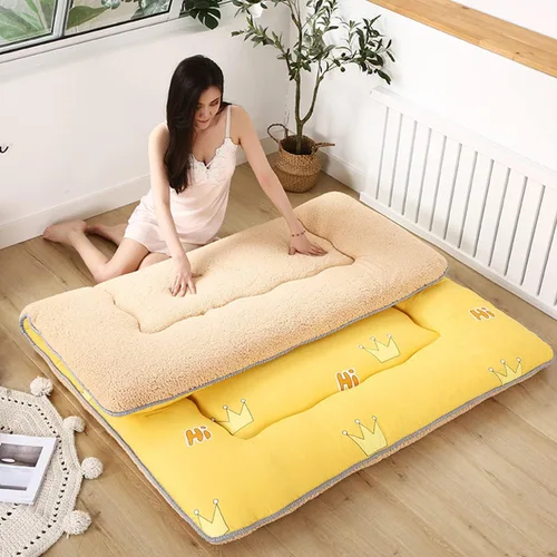 Miniatura 13 de Cubrecolchón de futón plegable japonés, colchón enrollable, colchón individual para dormir, para camping, 3.1 in de grosor, cama portátil de Negro