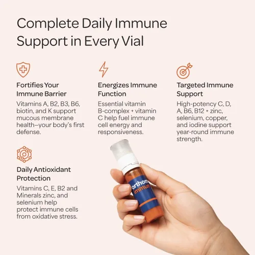Miniatura 4 de Orthomol Immun, suplemento de apoyo inmune, refuerzo diario del sistema inmunológico, vitaminas A, B, C, D, E, zinc, selenio y yodo, suministro de 7