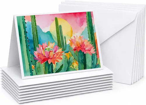 Miniatura 52 de Caroline's Treasures DAC1709GCA7P - Tarjetas de felicitación y sobres de arándanos de Texas en acuarela, paquete de 8 tarjetas en blanco con sobres