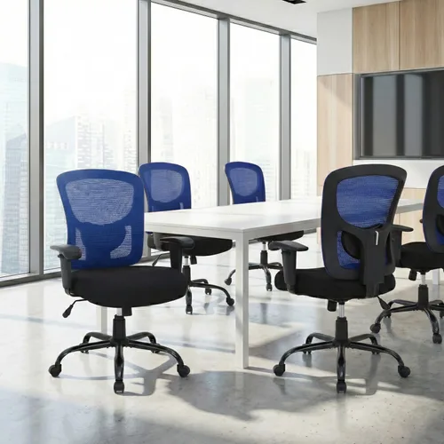 Miniatura 2 de BestOffice Silla de oficina grande y alta, silla de escritorio de 400 libras, silla de computadora de malla con soporte lumbar, asiento ancho