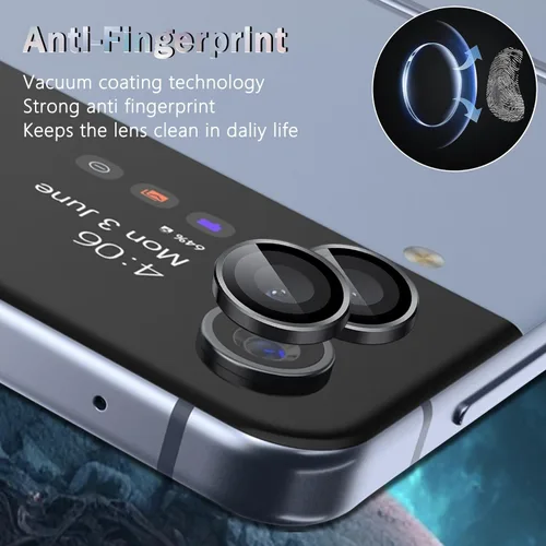 Miniatura 4 de Paquete de 1 marco de lente de cámara para Samsung Galaxy Z Flip 4/Z Flip 5, protector de pantalla de vidrio 9H, antiarañazos, vidrio templado