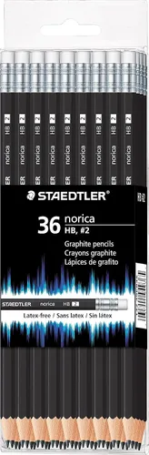 Miniatura 3 de Staedtler Norica #2 HB - Lápices de madera color negro, paquete de 36 unidades (1, A)