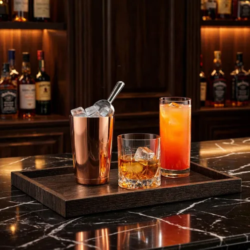 Miniatura 4 de Restaurantware Bar Lux Boston Shaker de 16 onzas, 1 coctelera chapada en cobre, parte inferior con peso sin fugas, mezclador de bebidas Martini
