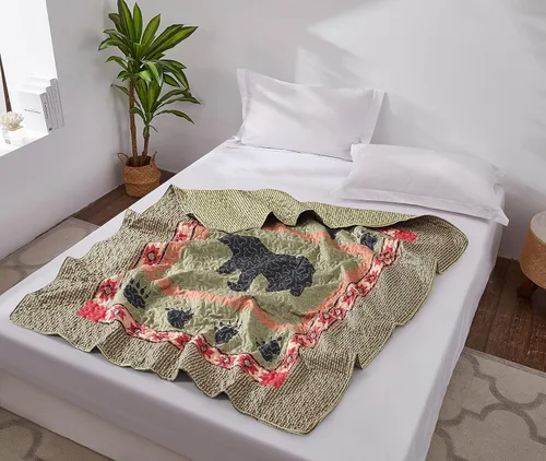 Miniatura 3 de Virah Bella - Manta Acolchada de Tiro 50"x60" - Edredón de Tiro Ligero para Acento, Decoración o Ropa de Cama - Manta Temática de Lodge