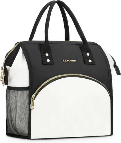 Miniatura 20 de Bolsa de almuerzo personalizada para mujer, elegante, reutilizable, aislada, con iniciales, para amiga, grande, de apertura ancha, resistente al