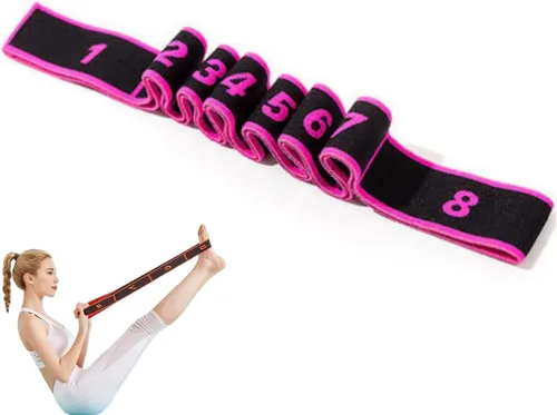 Miniatura 8 de Banda de resistencia de fitness para estiramiento y yoga, banda de resistencia elástica numérica con marcas claras, bandas elásticas