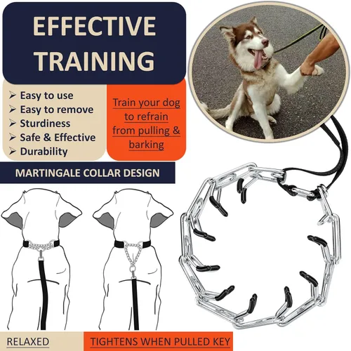 Miniatura 2 de DEYACE Collar de entrenamiento para perros con hebilla de liberación rápida, collar de acero inoxidable ajustable para perros pequeños, medianos