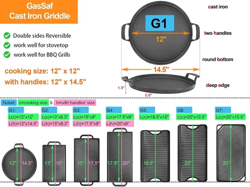 Miniatura 2 de GasSaf 7421 Gourmet BBQ System Plancha para Weber 22 1/2 pulgadas Original Kettle Premium Grills, ahumadores de 22.5 pulgadas, inserto de parrillas