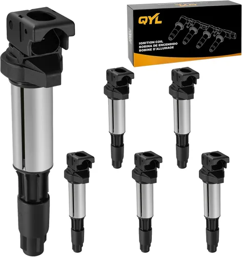 QYL Paquete de 6 bobinas de encendido compatibles con BMW 120I 320I 325CI 325XI 325I 330I 330XI 530I 545I 550I 645CI 745I 745LI X5 Z4 760LI M3 Z3