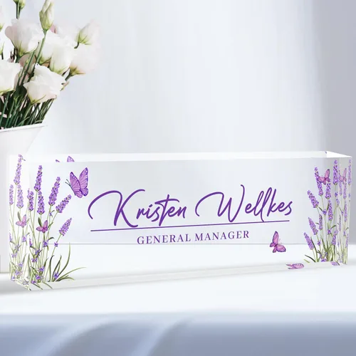 Miniatura 26 de Placa de nombre de escritorio personalizada, placas de identificación acrílicas para escritorio, decoración de oficina, regalos personalizados