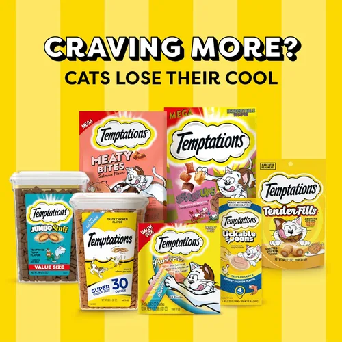 Miniatura 12 de Temptations Golosinas para gatos, golosinas clásicas crujientes y suaves para gatos, sabor tentador a pavo, bolsa de 3 onzas (paquete de 12)
