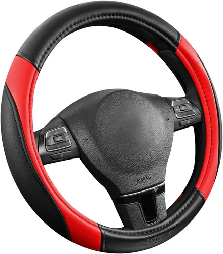 Miniatura 9 de Rubbermaid Funda para volante de ajuste universal de 14.5 a 15 pulgadas, agarre antideslizante, cuero transpirable, protección para todas