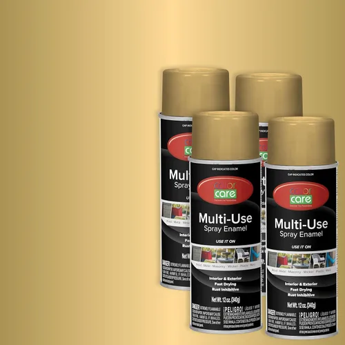 Miniatura 52 de Pintura en aerosol, 12 onzas, paquete de 6 (mezcla de colores cálidos: blanco brillante, rojo rubí, naranja, amarillo, marrón, negro brillante)