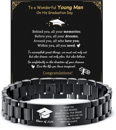 Miniatura 13 de MEALGUET Regalos de graduación para él, pulsera de graduación personalizable, regalo inspirador para graduados universitarios de clase de 2025