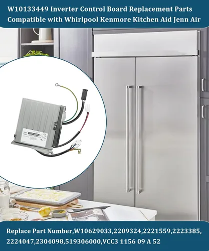 Miniatura 2 de W10133449 Placa de control del inversor del refrigerador se adapta a Whirlpool Kenmore KitchenAid Jenn Air, VCC3 1156 09 A 52 Inverter Board
