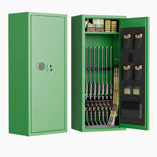 Miniatura 10 de Pataku Caja fuerte para armas 14-16 para rifles y pistolas, cerradura digital con teclado en pistola grande segura para rifles y escopetas, gabinete