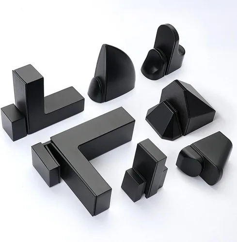 Miniatura 6 de Soporte de pared ajustable para estante de madera/vidrio, negro, paquete de 2
