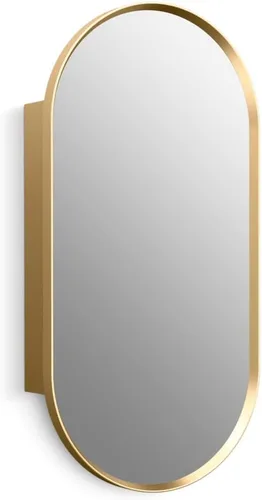 Miniatura 18 de Kohler 35573-BNL Verdera® - Espejo de gabinete de medicina enmarcado, diseño cápsula, interior espejado, gabinete de baño, estantes de vidrio