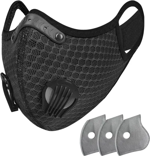 FULIER Máscara facial antipolvo, antivaho para deportes al aire libre, reutilizable, protección facial