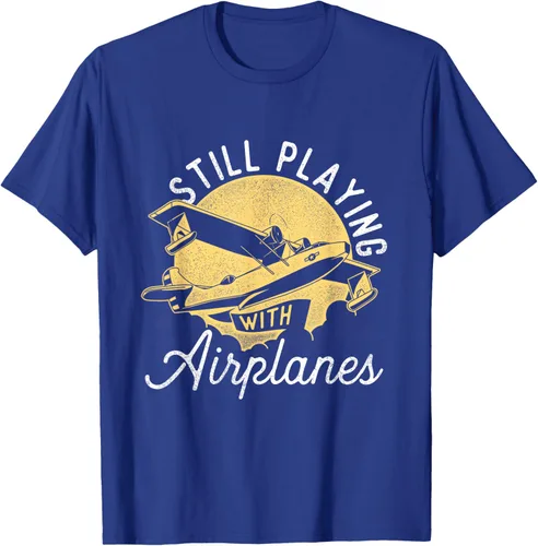 Miniatura 22 de Still Playing With Airplanes - Camiseta de control remoto RC Avión Piloto, Negro