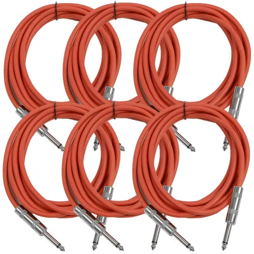 Miniatura 22 de Seismic Audio Cables de guitarra para altavoces, cables de guitarra TS de ¼ pulgadas, 3 pies, multicolor, paquete de 6 Color múltiple