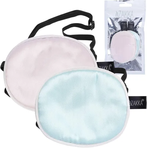 eZAKKA Parche de seda para ojos para adultos y niños, 2 piezas para ojo izquierdo derecho perezoso después de la cirugía (M, rosa + verde)