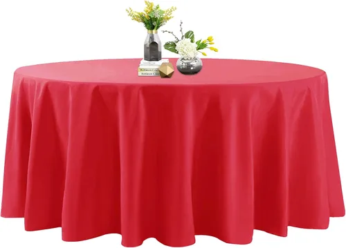 Miniatura 85 de Mantel de poliéster lavable de 90 pulgadas, resistente a las manchas y a las arrugas, mantel decorativo para mesa de comedor, fiestas de bufé y Negro
