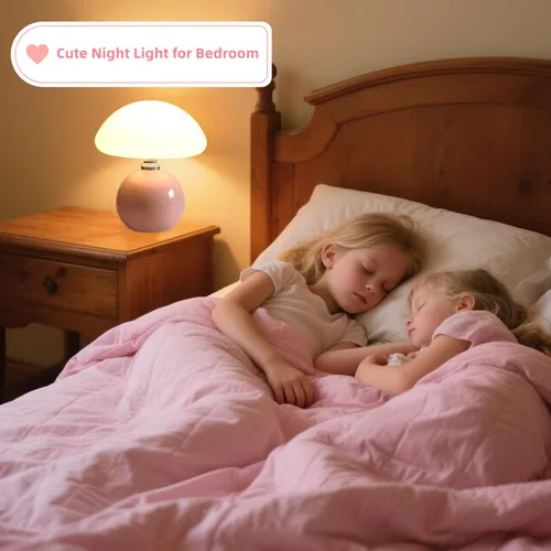Miniatura 5 de Lámpara de hongo para dormitorio, sala de estar, lámparas de mesa de hongos para mesitas de noche, lámpara de mesa pequeña de escritorio de 3