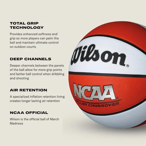 Miniatura 3 de Wilson NCAA Killer Crossover – Balón de baloncesto para exteriores - 29.5 pulgadas, 28.5 pulgadas, 27.5 pulgadas