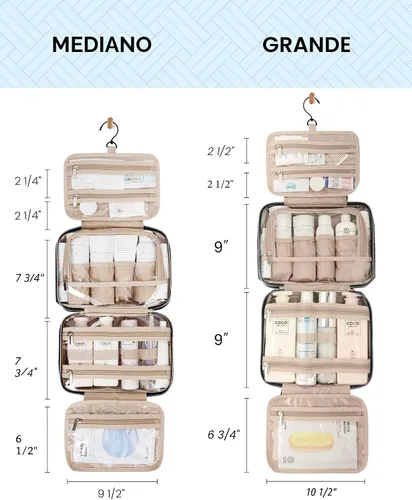 Miniatura 5 de BAGSMART Neceser de viaje colgante con organizador de maquillaje aprobado por la TSA, bolsa cosmética transparente para artículos de aseo personal