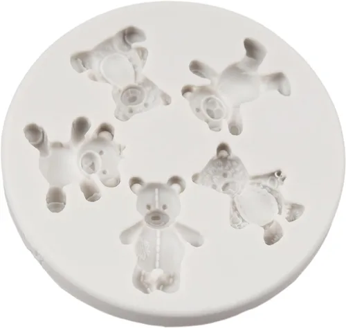 Miniatura 8 de Moldes de Fondant de Silicona con Forma de Oso, Moldes de Chocolate y Caramelo con Forma de Oso Para Decoración de Pasteles, Topper de Cupcakes