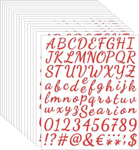 Miniatura 10 de ELANE 1296 piezas de 16 hojas de calcomanías de letras y números, calcomanías de letras impermeables para buzón, letras y números para fuera