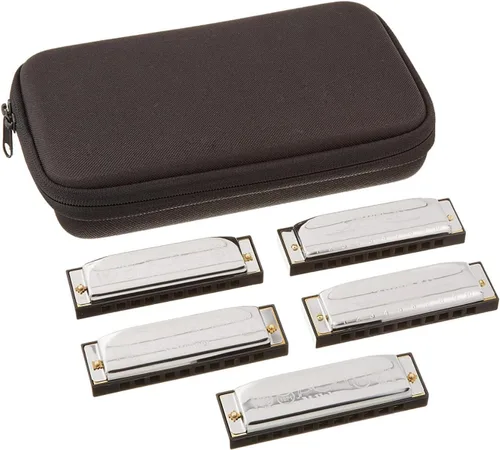 Paquete profesional de 5 armónicas Hohner Marine Band Especial 20 –Claves de G, A, C, D y E