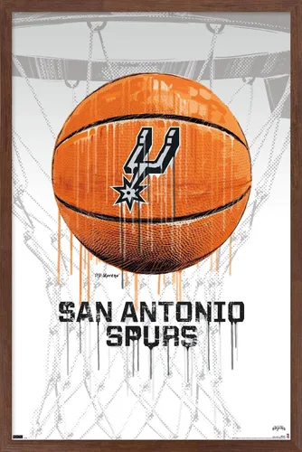 Miniatura 15 de Trends International NBA San Antonio Spurs - Póster de pared Drip Basketball 21, 22.375 x 34 pulgadas, versión premium sin marco