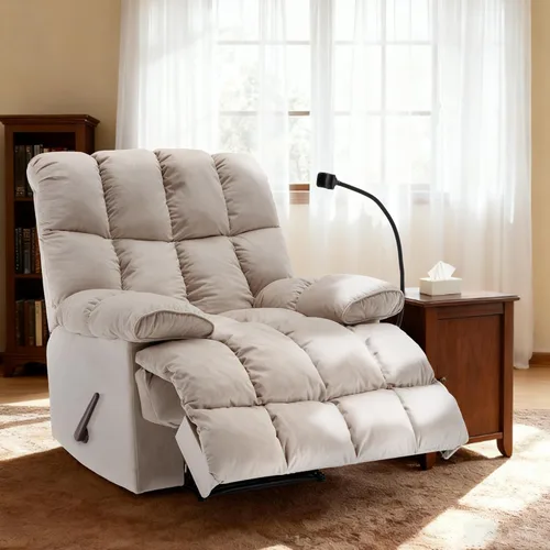 Silla Reclinable Manual Ajustable de Tamaño Extra Grande con Soporte para Teléfono, Silla Reclinable Extra Grande para Adultos de Servicio Pesado