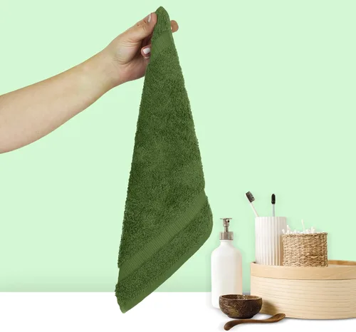 Miniatura 2 de Chakir Turkish Linens - Toallas turcas de alta calidad 100% algodón para baño, 13 x 13 pulgadas (6 toallas pequeñas, musgo)