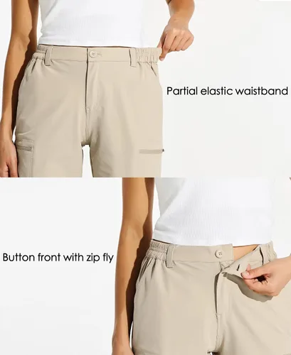 Miniatura 4 de Willit - shorts de senderismo para mujer, de 10 pulgadas, elásticos, para golf, activos, de secado rápido, pantalones cortos de verano