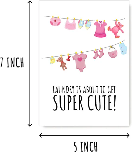 Miniatura 2 de EdgarGifts Laundry Is About To Get Super Cute - Bonita tarjeta de felicitación para bebé, adorable tarjeta de baby shower para niña, ropa sucia