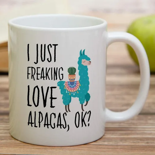 Miniatura 3 de Retreez Taza divertida – I Just Freaking Love Alpacas Alpaca Fan Lover - Tazas de café de cerámica de 11 onzas – Divertido, sarcasmo, motivacional
