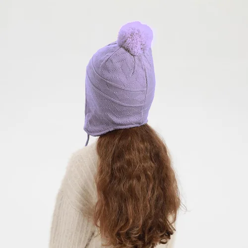 Miniatura 30 de Conjunto de guantes y gorro de invierno para niños, gorro de forro polar cálido, gorro de punto y guantes para niños y niñas