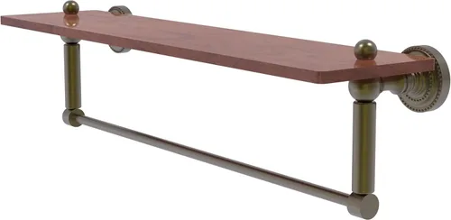 Miniatura 43 de Allied Brass DT-1TB-16-IRW Dottingham Collection - Toallero integrado de madera IPE de 16 pulgadas, color bronce antiguo