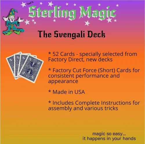 Miniatura 3 de Ted's Sterling Magic Bicicleta Svengali Deck Trick en la espalda azul, traje de clubes, elige tu tarjeta de fuerza (ocho)