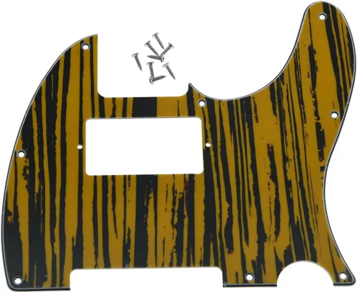 Miniatura 20 de KAISH - Carcasa de 8 agujeros para guitarra Tele Humbucker, golpeador blanco de 3 capas para Telecaster de EE. UU./México