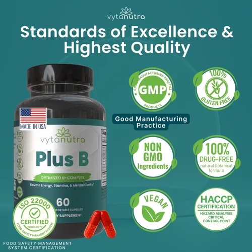 Miniatura 8 de Plus B 11 en 1 Beadlet Capsule – Complejo B completo con B1, B2, B3, B5, B6, B7, B9, B12 – Liberación cronometrada para energía, vitalidad, cerebro