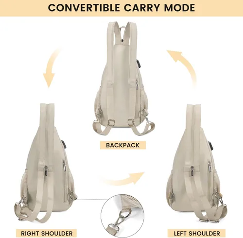 Miniatura 2 de LOVEVOOK - Mochila de bandolera para mujeres, casual, de nylon, para viajes, al hombro, mochila de senderismo Casual Daypack, Nylon, Travel