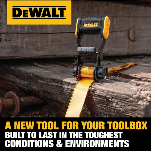 Miniatura 4 de DEWALT DXBC18001-12PK Negro/Amarillo Correas de Amarre de Trinquete de 1.25" x 12' - Transporte de Carga Ligero