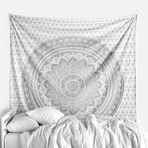 Miniatura 4 de Popular Handicrafts Original Ombre - Tapiz indio Mandala para pared, ornamento hippie, colcha bohemia con brillo metálico